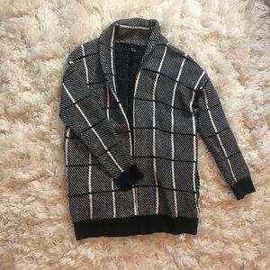 Soft Fluffy Cardigan in Black, White and Grey/gray